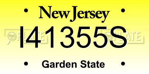 I41355S New Jersey License Plate