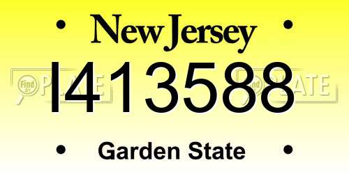 I413588 New Jersey License Plate