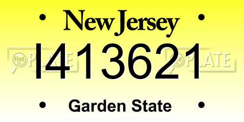 I413621 New Jersey License Plate