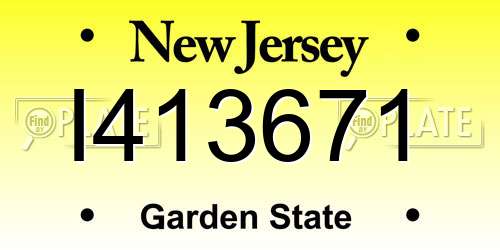 I413671 New Jersey License Plate