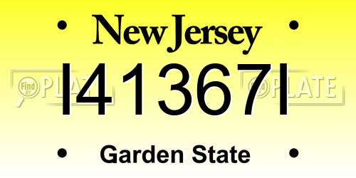 I41367I New Jersey License Plate