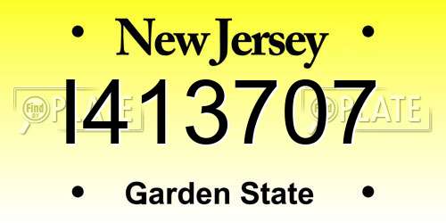 I413707 New Jersey License Plate