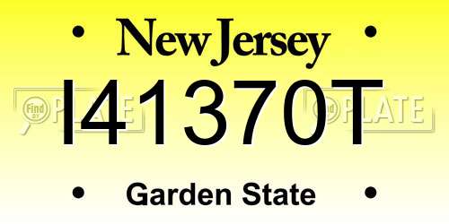 I41370T New Jersey License Plate