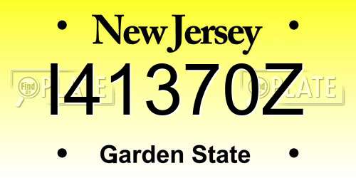 I41370Z New Jersey License Plate