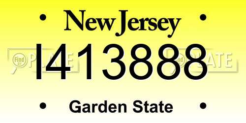 I413888 New Jersey License Plate