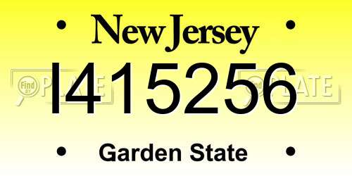 I415256 New Jersey License Plate