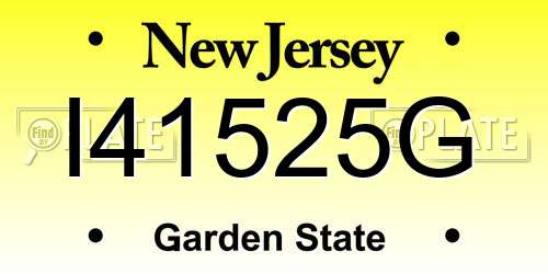 I41525G New Jersey License Plate