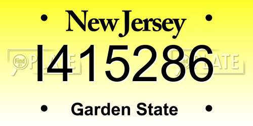 I415286 New Jersey License Plate