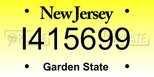 I415699 New Jersey License Plate