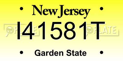 I41581T New Jersey License Plate