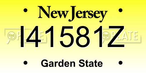 I41581Z New Jersey License Plate