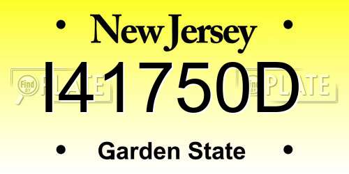I41750D New Jersey License Plate