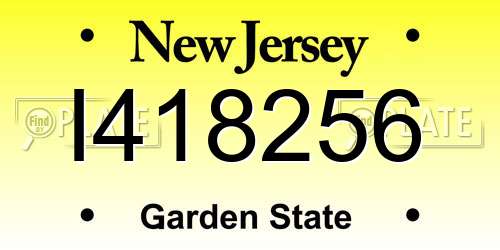 I418256 New Jersey License Plate