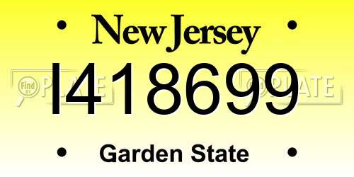 I418699 New Jersey License Plate