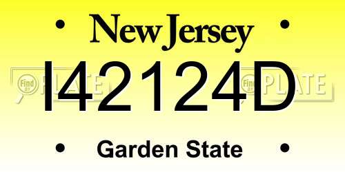 I42124D New Jersey License Plate