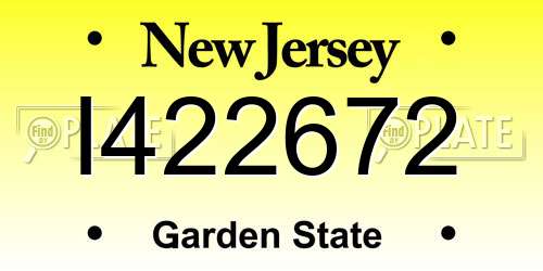 I422672 New Jersey License Plate