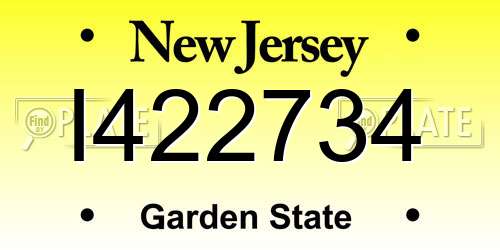 I422734 New Jersey License Plate