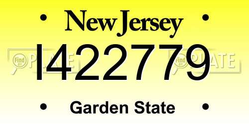 I422779 New Jersey License Plate