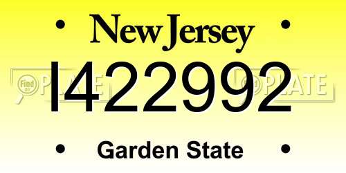 I422992 New Jersey License Plate