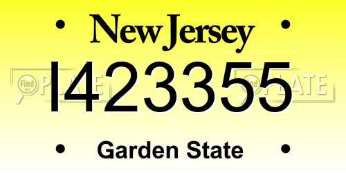 I423355 New Jersey License Plate