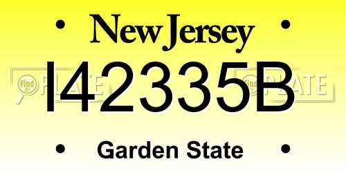I42335B New Jersey License Plate