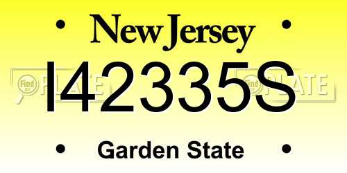 I42335S New Jersey License Plate
