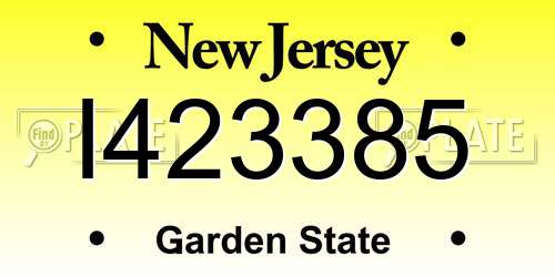 I423385 New Jersey License Plate