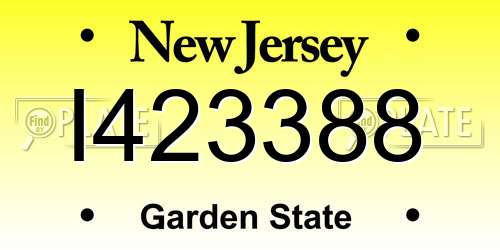 I423388 New Jersey License Plate