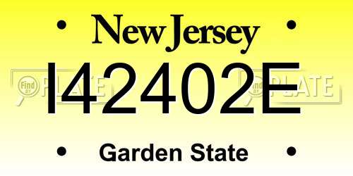 I42402E New Jersey License Plate