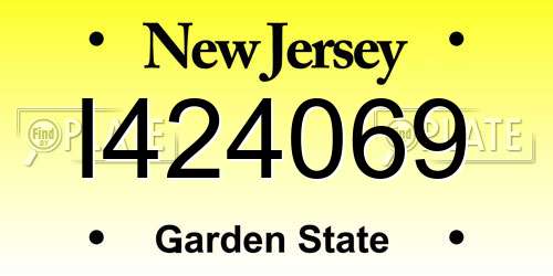 I424069 New Jersey License Plate