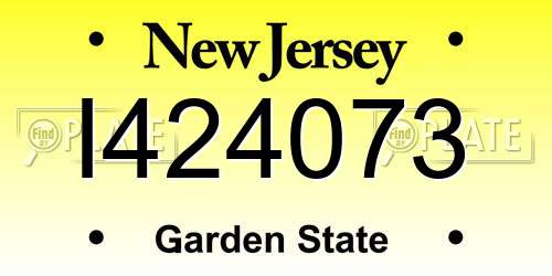 I424073 New Jersey License Plate