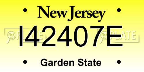 I42407E New Jersey License Plate