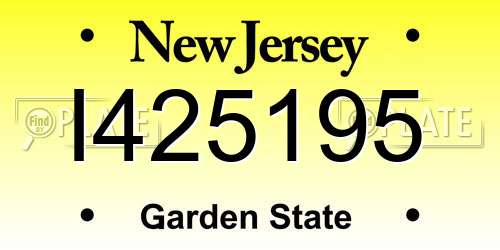 I425195 New Jersey License Plate