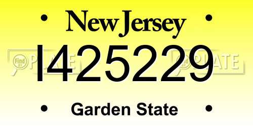I425229 New Jersey License Plate