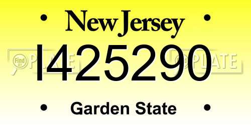 I425290 New Jersey License Plate