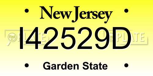 I42529D New Jersey License Plate