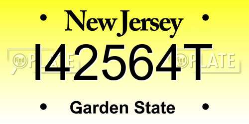 I42564T New Jersey License Plate