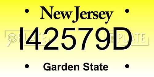 I42579D New Jersey License Plate