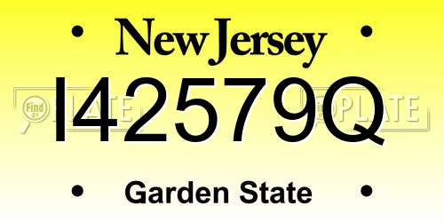 I42579Q New Jersey License Plate