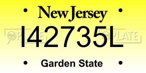 I42735L New Jersey License Plate