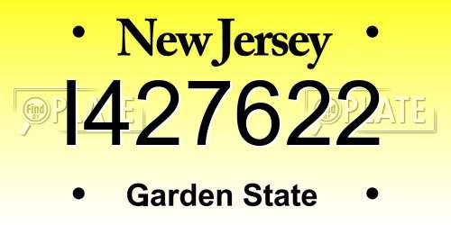 I427622 New Jersey License Plate