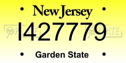 I427779 New Jersey License Plate
