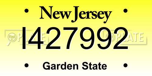 I427992 New Jersey License Plate