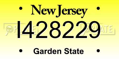 I428229 New Jersey License Plate