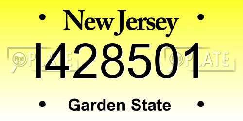 I428501 New Jersey License Plate