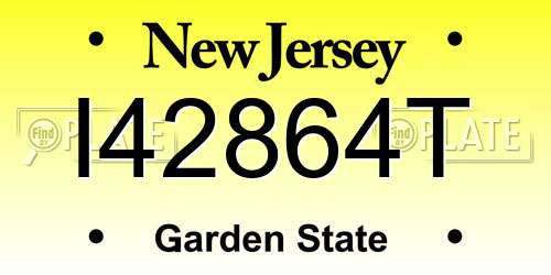 I42864T New Jersey License Plate