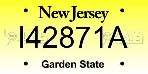I42871A New Jersey License Plate