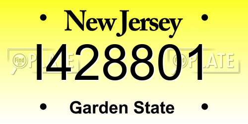 I428801 New Jersey License Plate