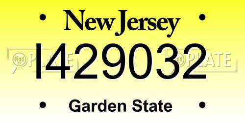I429032 New Jersey License Plate
