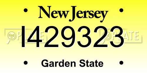 I429323 New Jersey License Plate